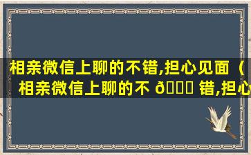 相亲微信上聊的不错,担心见面（相亲微信上聊的不 🐋 错,担心见面就不聊了）